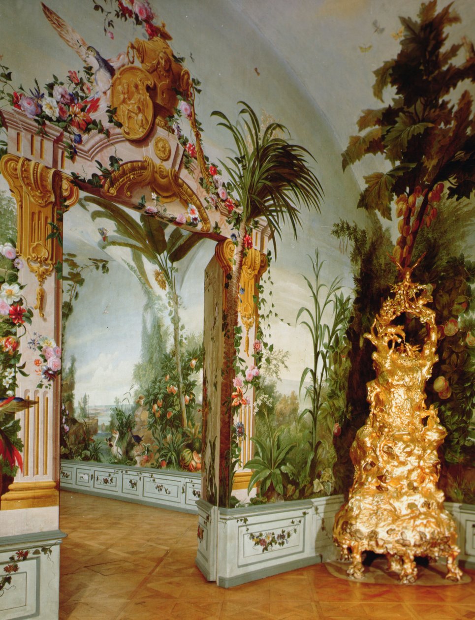 The Bergl Apartments: trompe l"oeil dekoration malet af Johann Bergl, 1700-tallet af Johann Wenzel Bergl