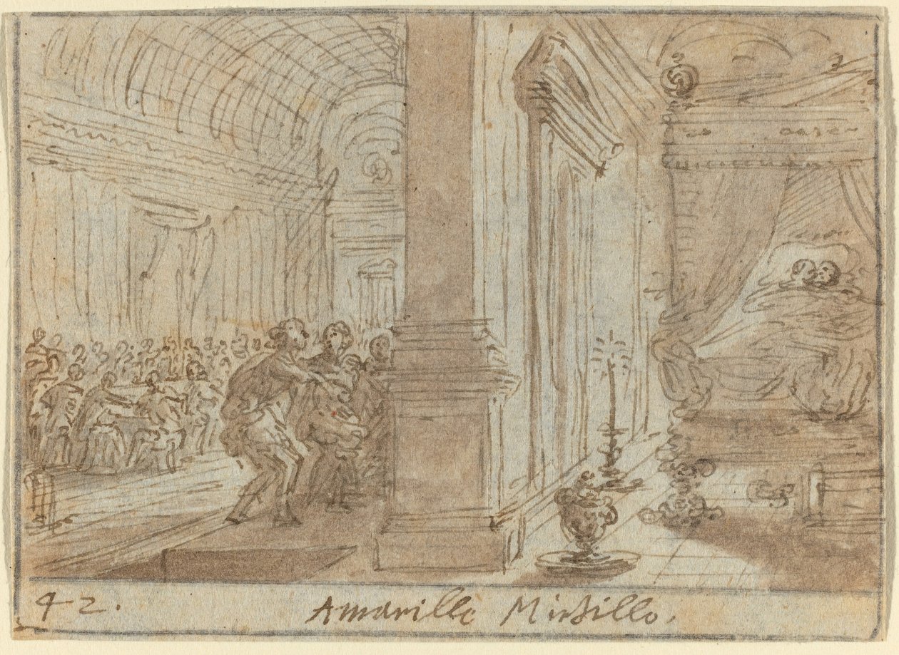 Amaryllis og blåbær af Johann Wilhelm Baur