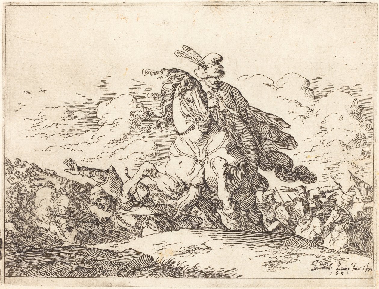 Indfald af forskellige kampe af Johann Wilhelm Baur