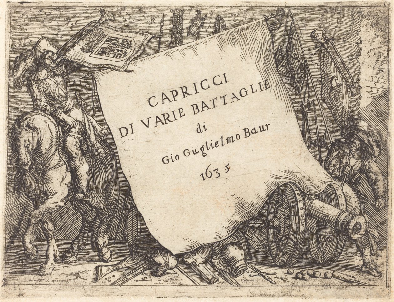 Kapricer af forskellige slag Titelside, 1635. af Johann Wilhelm Baur