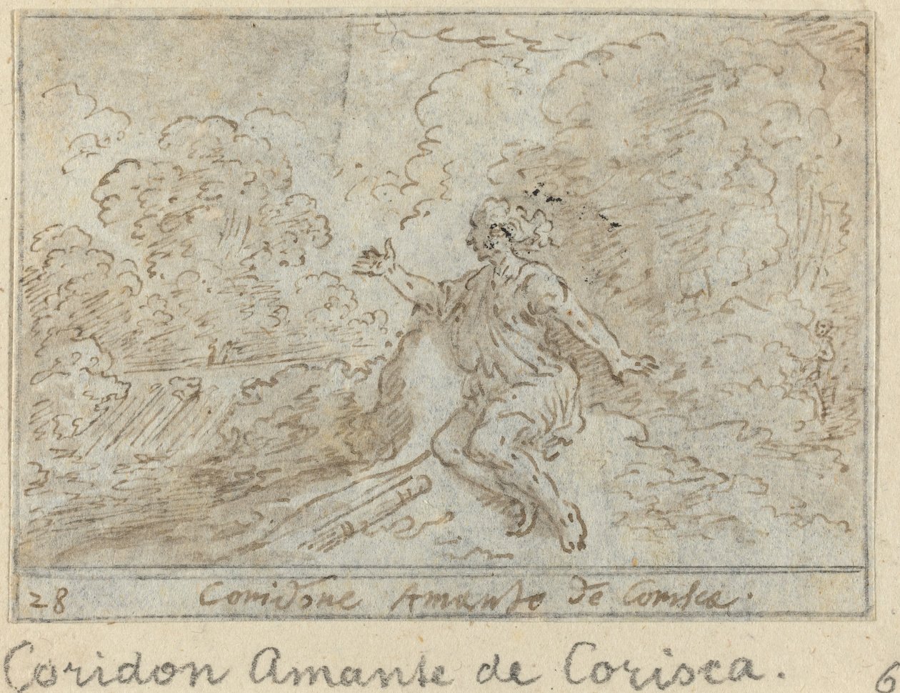 Coridone, elsker af Corisca, 1640. af Johann Wilhelm Baur