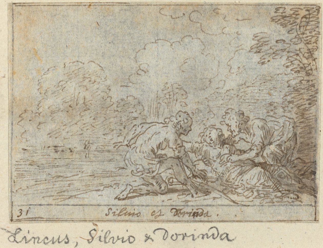 Linco, Silvio og Dorinda, 1640. af Johann Wilhelm Baur