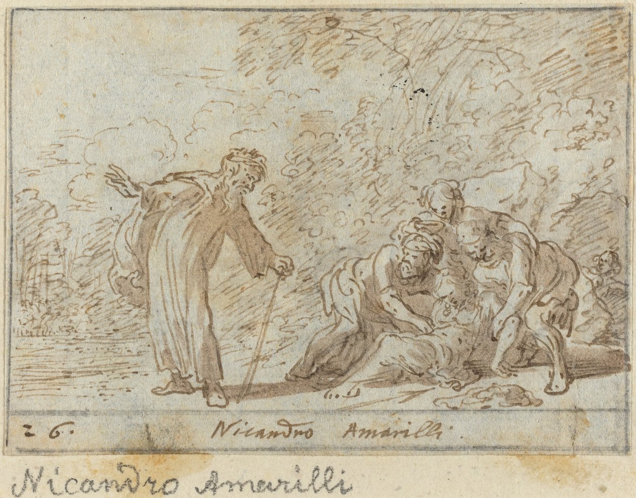 Nicandro og Amarilli, 1640. af Johann Wilhelm Baur