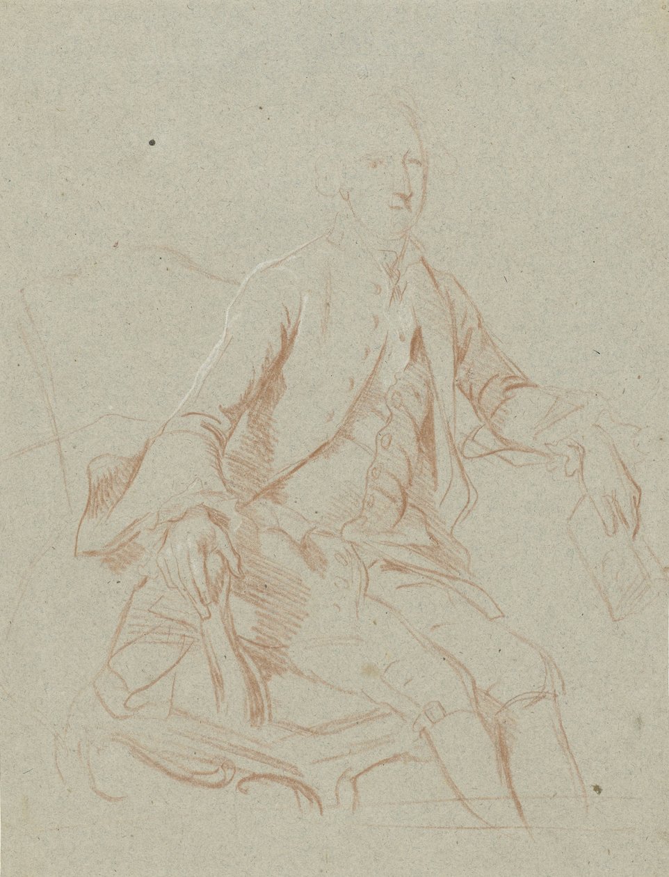 Siddende herre med bog af Johann Wilhelm Böttner
