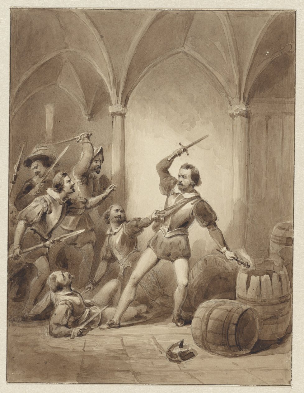 Herman de Ruyters død i Loevesteyn, 1570 af Johann Wilhelm Kaiser (I)