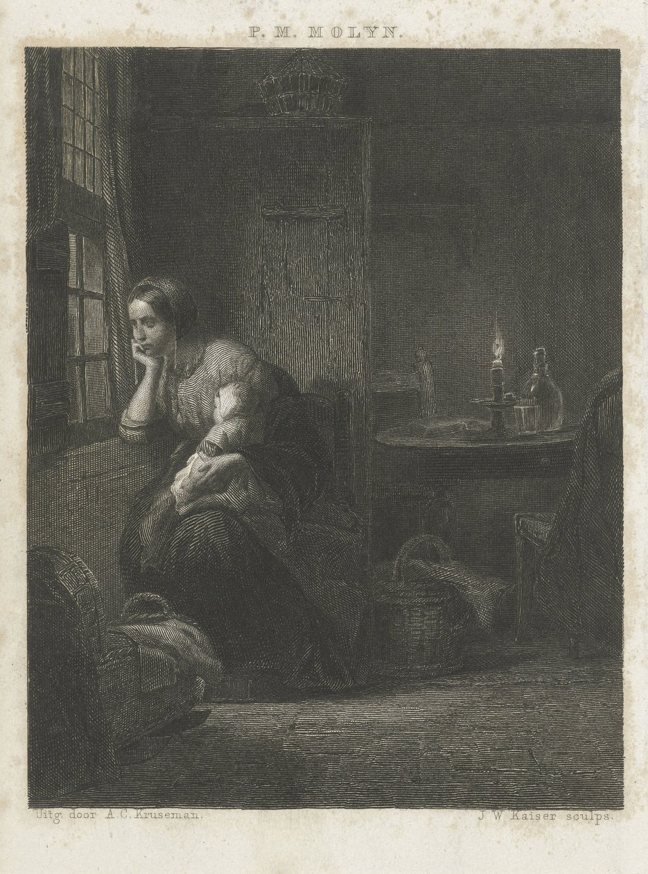 Kvinde med barn ved et vindue af Johann Wilhelm Kaiser (I)