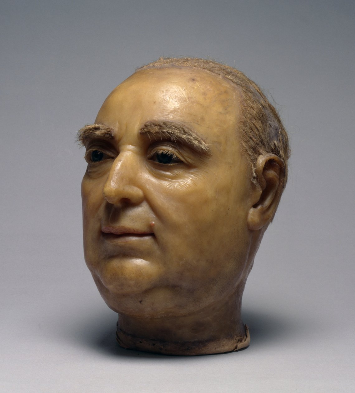 Hoved af Friedrick II, landgreve af Hessen-Kassel, 1786 (voks, glas og hår) af Johann Wilhelm Kirchner