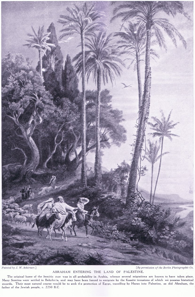 Abraham går ind i Palæstina 2250 f.Kr af Johann Wilhelm Schirmer