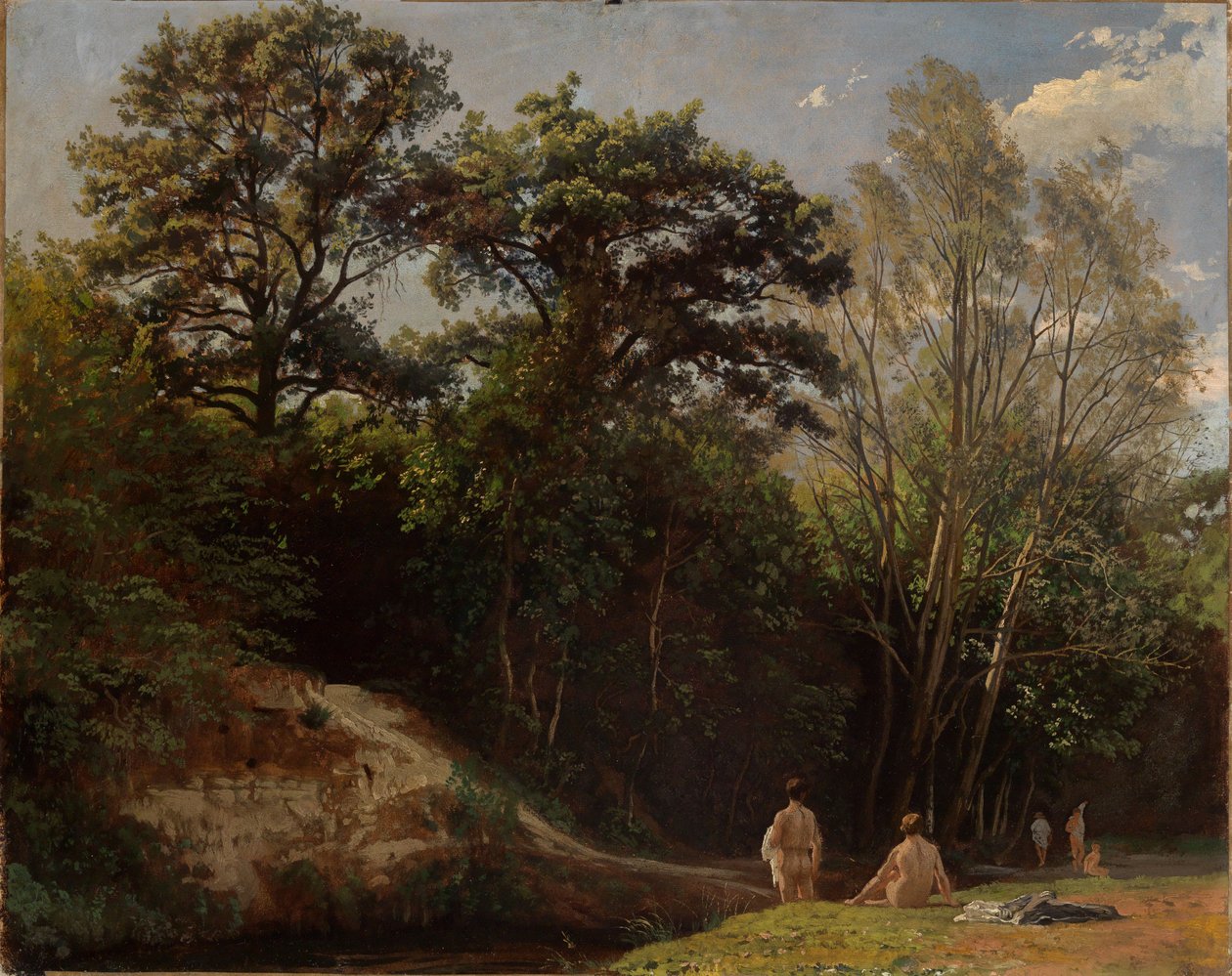 Ved Alb II (med badende) af Johann Wilhelm Schirmer