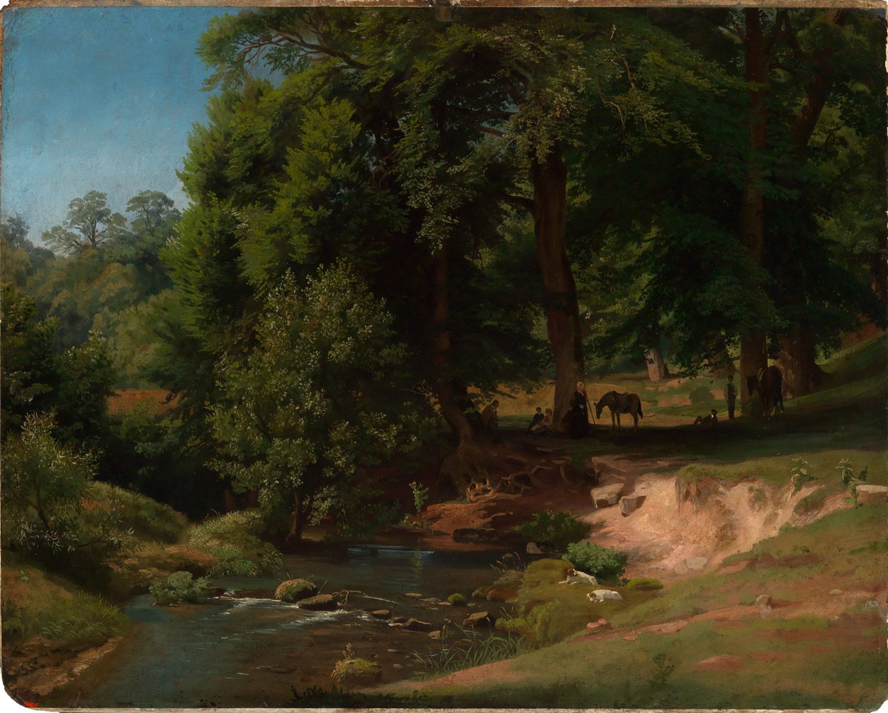 Ved Alb I (med ryttere, der holder pause) af Johann Wilhelm Schirmer