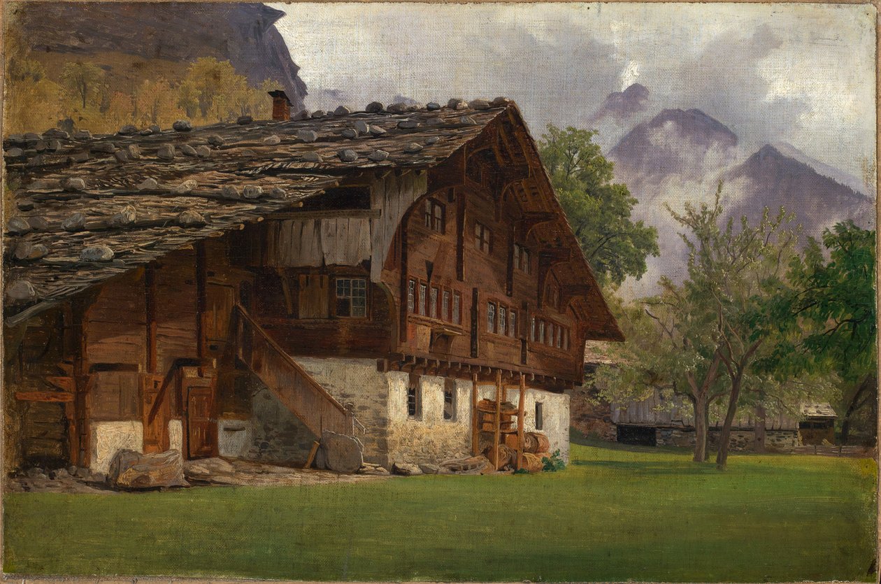 Bondegård i Alperne af Johann Wilhelm Schirmer