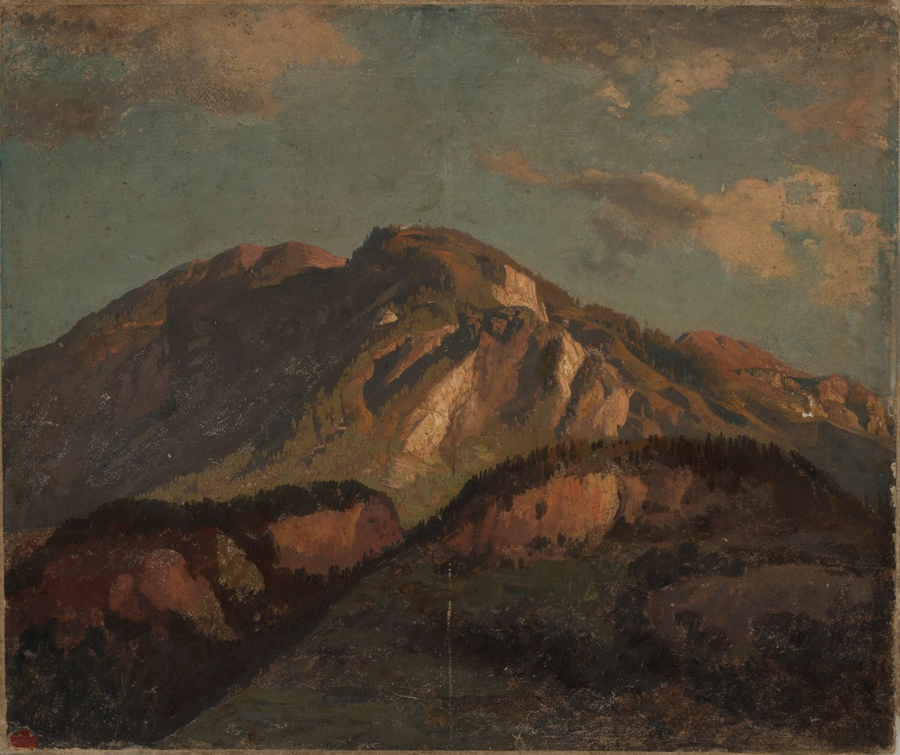 Bjergkam, sandsynligvis i Graubünden af Johann Wilhelm Schirmer