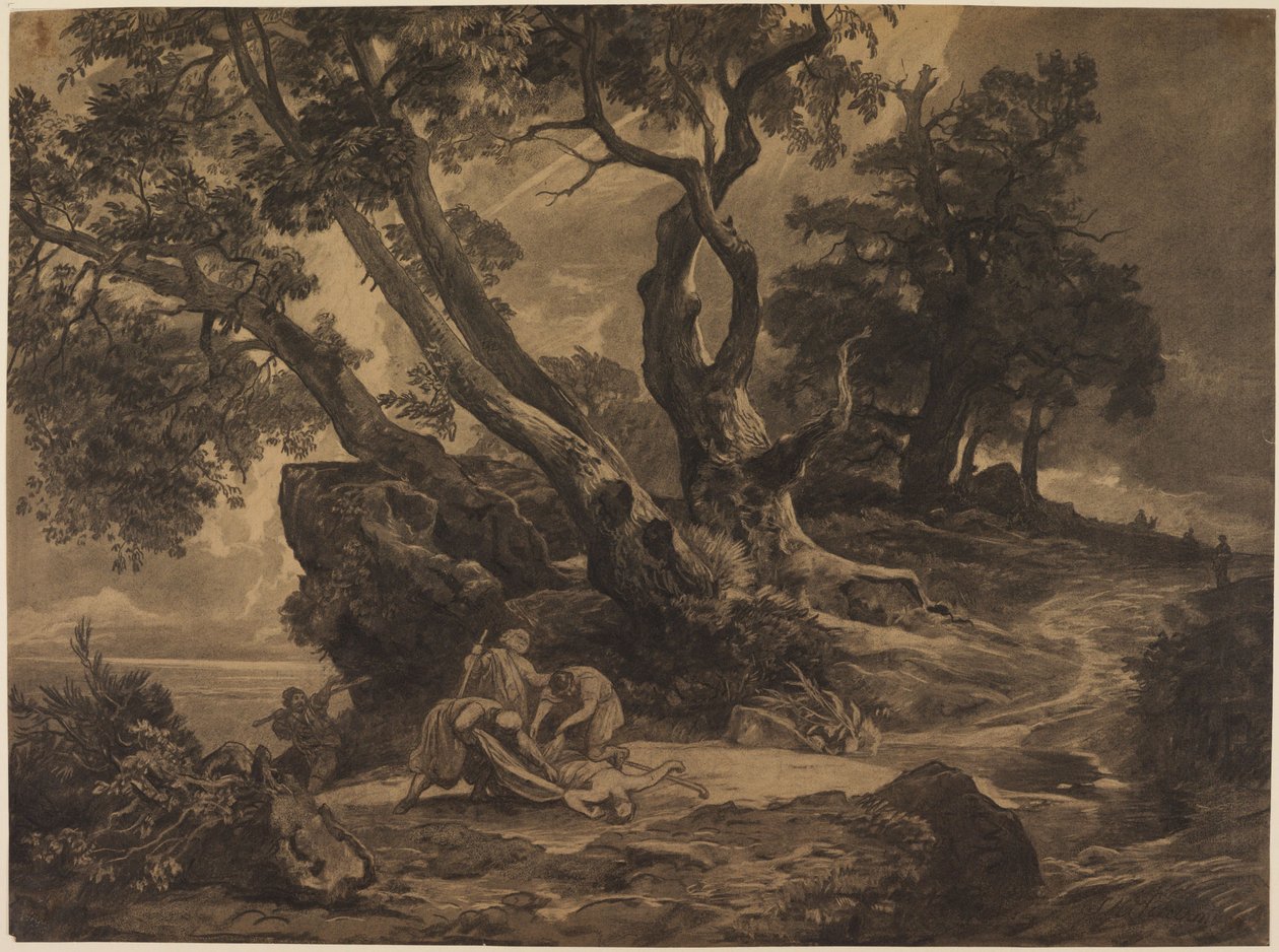 Overfaldet på vandreren af Johann Wilhelm Schirmer