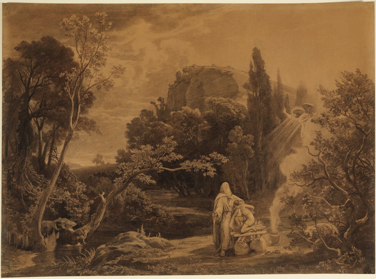 Isaks ofring (1. Mosebog 22, 11-12) af Johann Wilhelm Schirmer