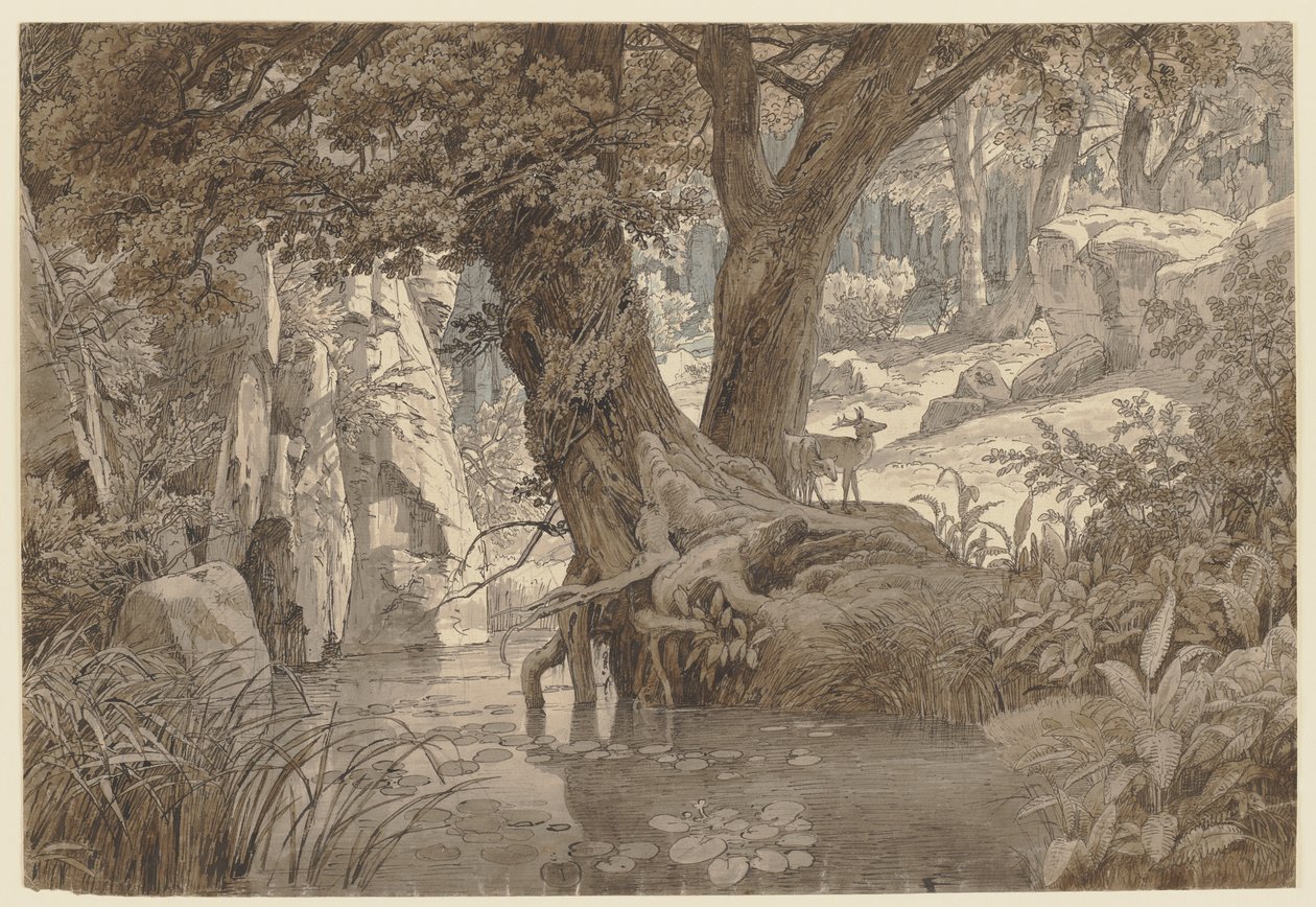 Skovlandskab af Johann Wilhelm Schirmer