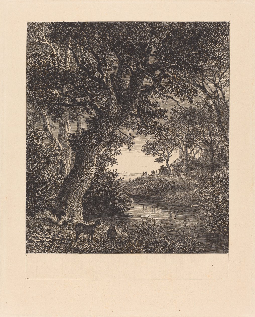 Jægere, der forlader en skov af Johann Wilhelm Schirmer