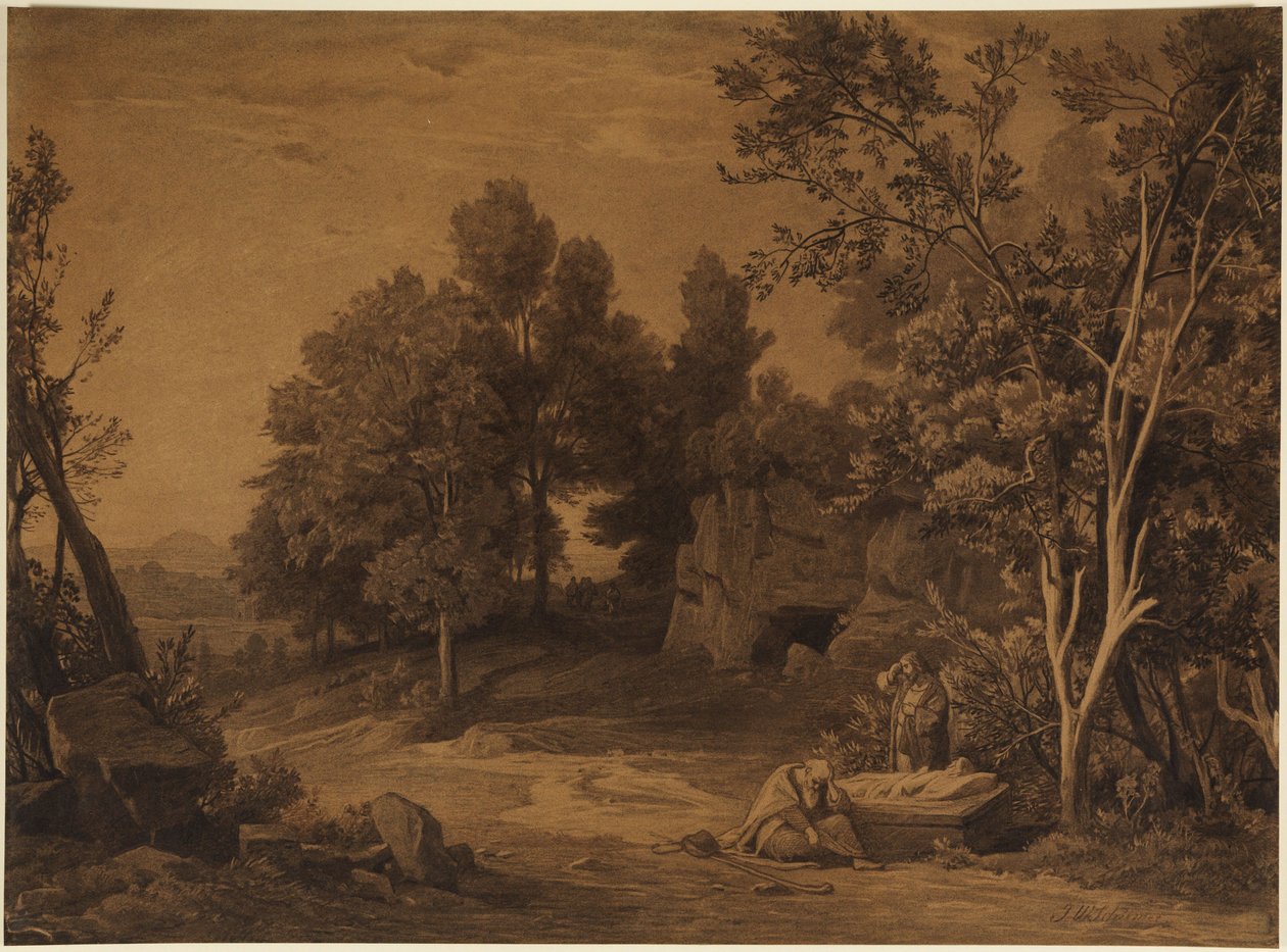 Sorg over Saras død (1. Mosebog 23, 2) af Johann Wilhelm Schirmer