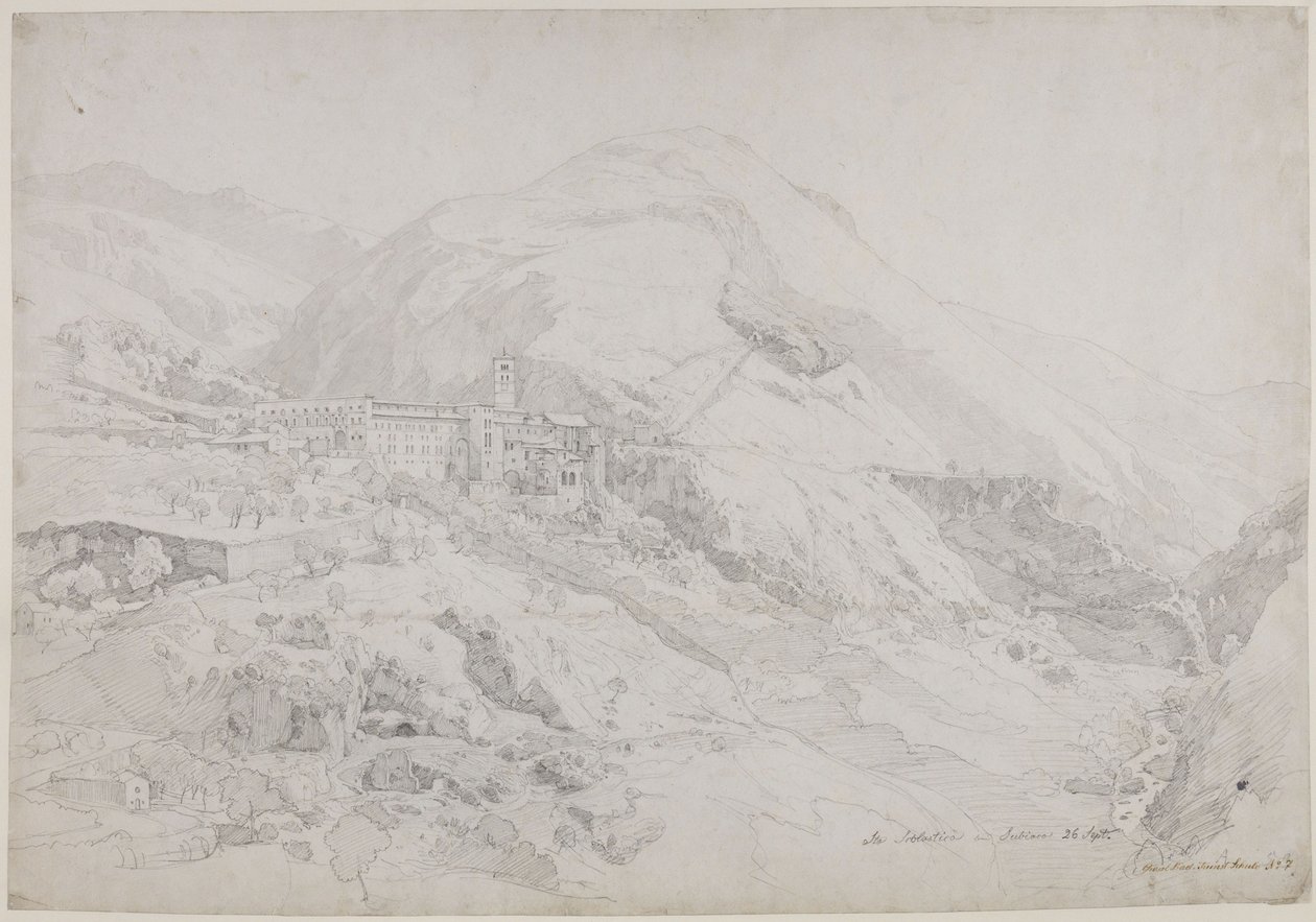 Klosteret Sta. Scholastica ved Subiaco af Johann Wilhelm Schirmer