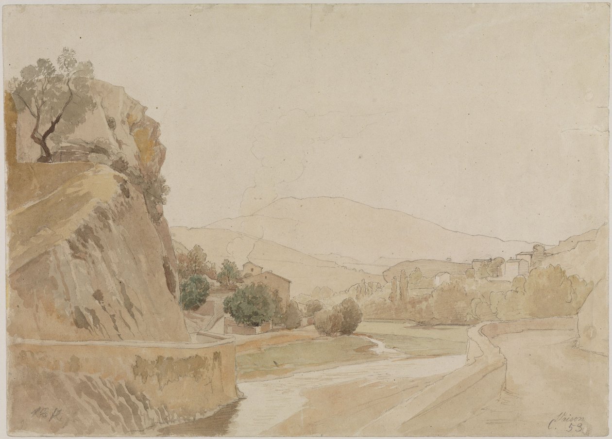 Landskab ved Vaison i Sydfrankrig af Johann Wilhelm Schirmer