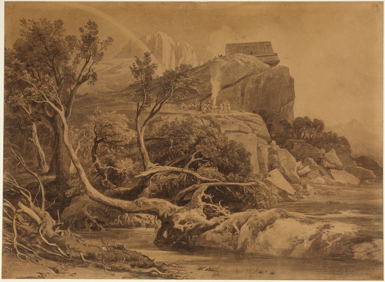 Noas takoffer (1. Mosebog 8, 20) af Johann Wilhelm Schirmer