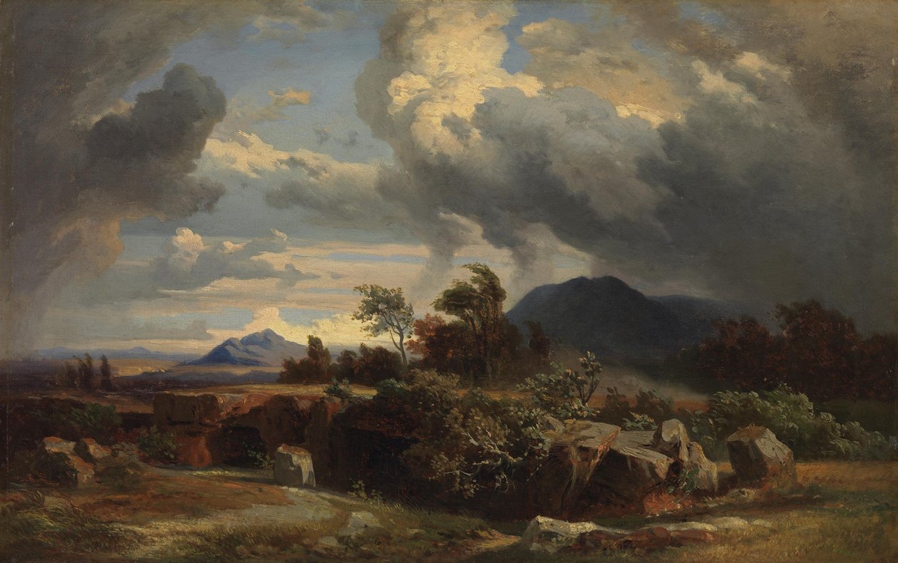 Stormfuld aften af Johann Wilhelm Schirmer