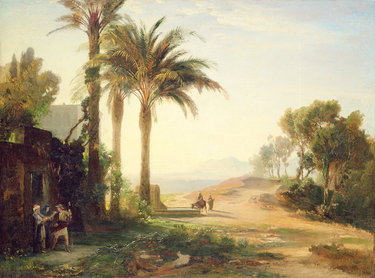 Mandens afgang til Jeriko (morgen) c.1856 af Johann Wilhelm Schirmer