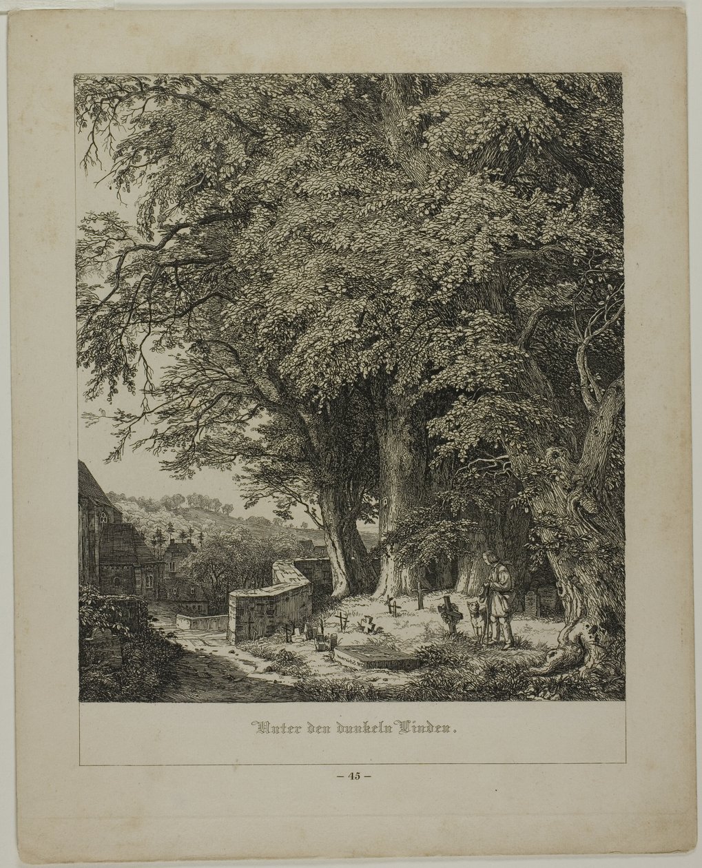 Under det skyggefulde lindetræ af Johann Wilhelm Schirmer