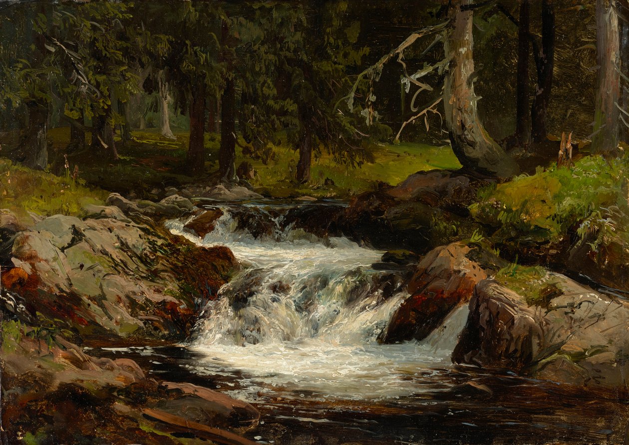 Skovbæk af Johann Wilhelm Schirmer