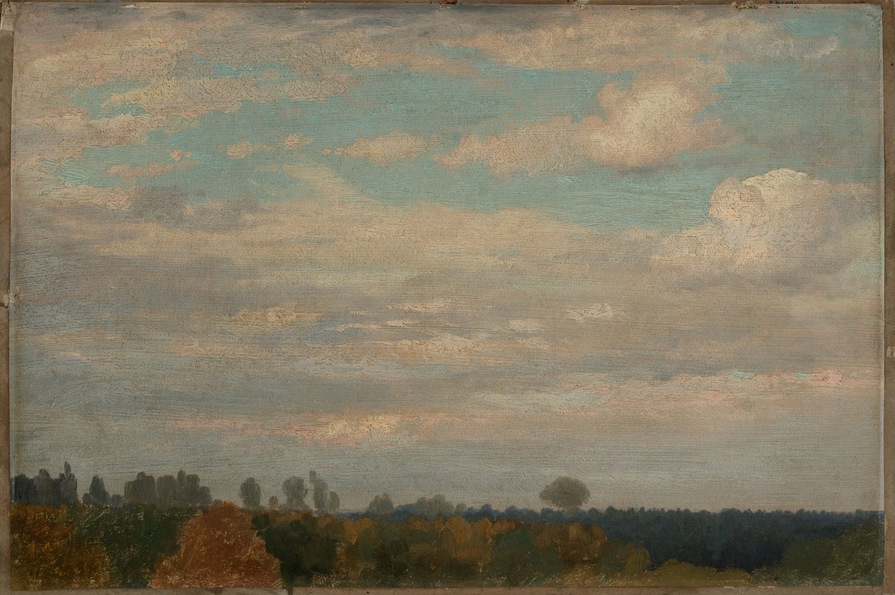 Skyer over efterårsskov af Johann Wilhelm Schirmer