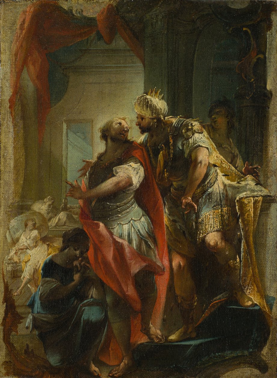 Saint Sampson med kejser Justinian, ca. 1750 af Johann Wolfgang Baumgartner