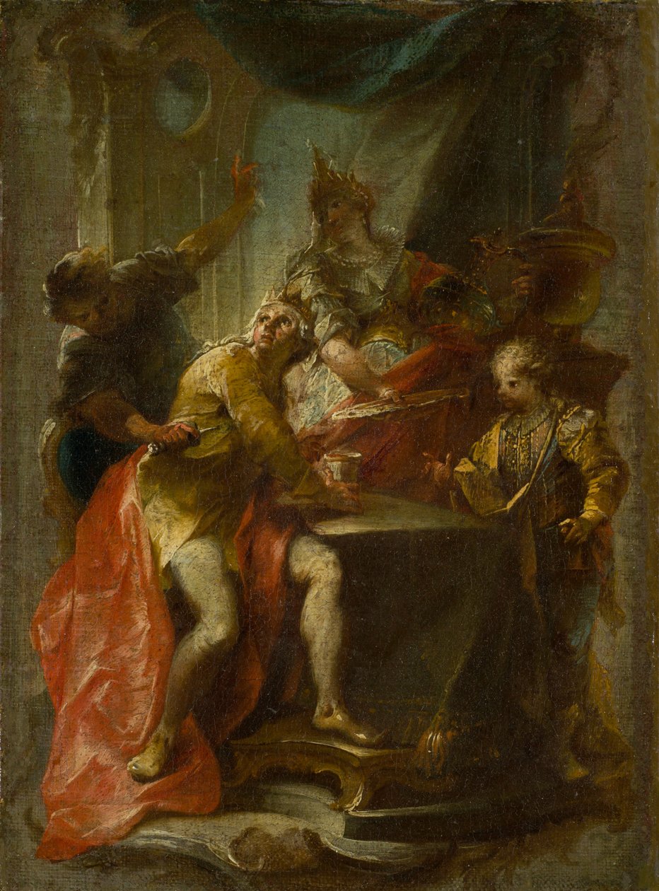 Mordet på Saint Edward, konge og martyr, ca. 1750 af Johann Wolfgang Baumgartner