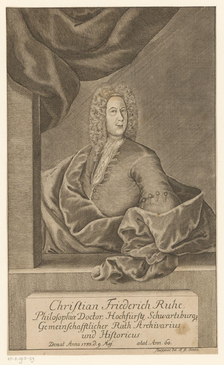 Portræt af Christian Friedrich Ruhe af Johann Wolfgang Heinrich Stockmar