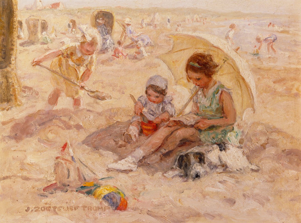 Beach Pleasure (olie på lærred) af Johann Zoetelief Tromp