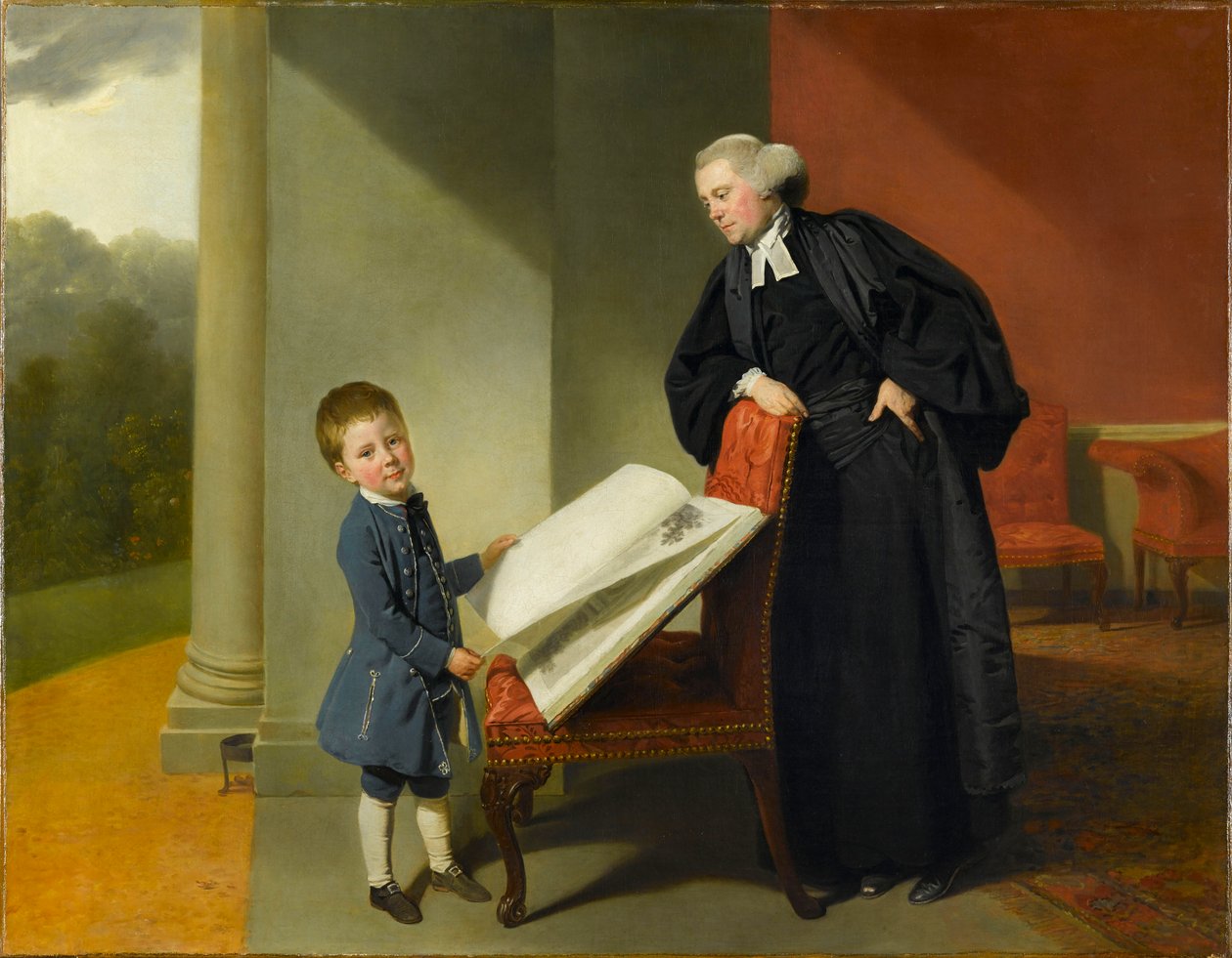 Pastor Randall Burroughes og hans søn Ellis, 1769. af Johann Zoffani