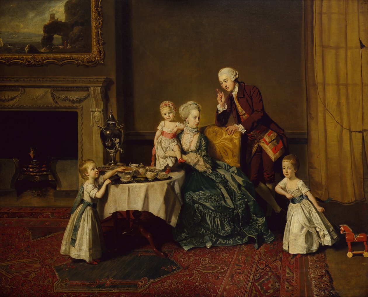 Et gruppeportræt af John 14. Lord Willoughby de Broke og hans familie af Johann Zoffany