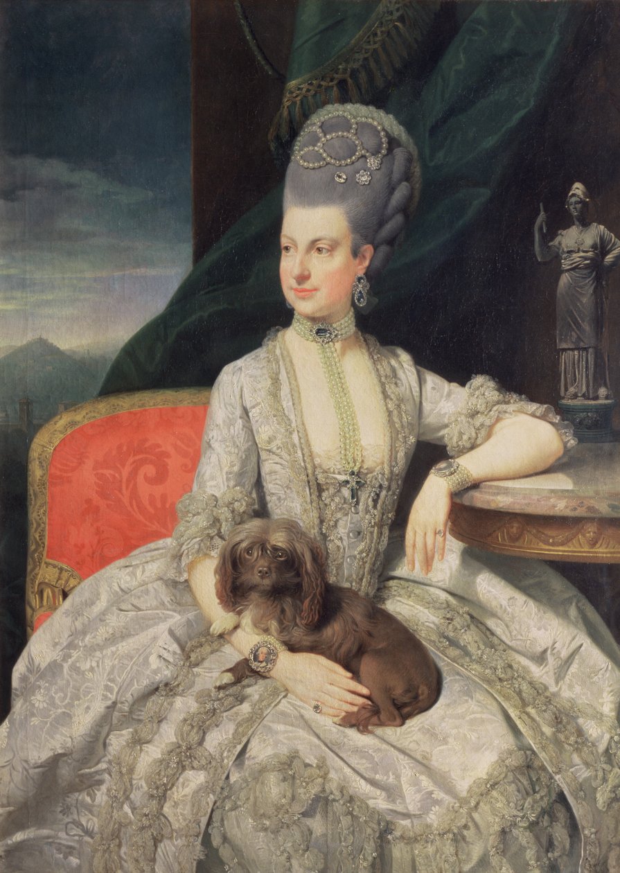 Ærkehertuginde Maria Christine Habsburg-Lothringen (1742-98), datter af kejserinde Maria Theresia af Østrig (1717-80) og kejser Frans I af Østrig (1742-98) af Johann Zoffany