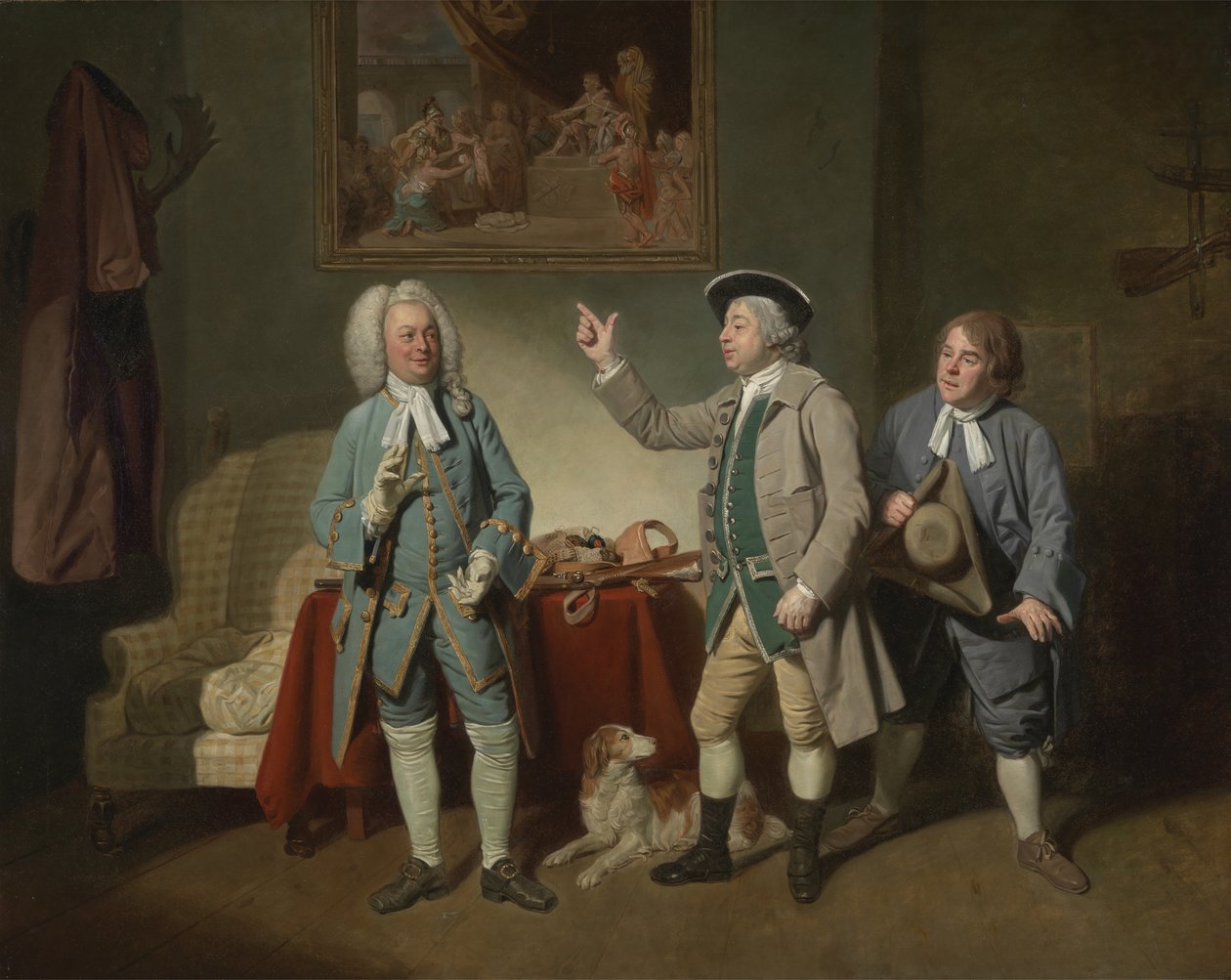 Edward Shuter, John Beard og John Dunstall i Isaac Bickerstaffes Love in a Village, 1767 af Johan Joseph Zoffany