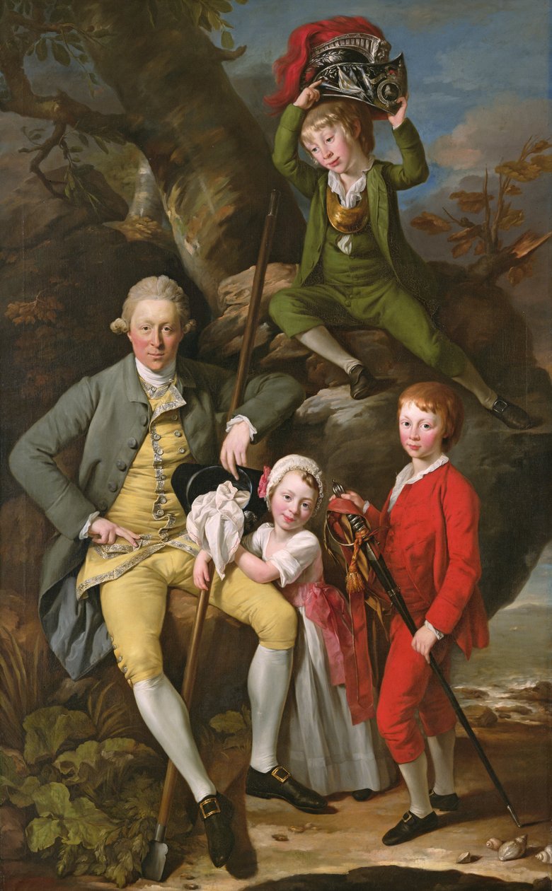 Henry Knight of Tythegston med sine tre børn, ca. 1770 (olie på lærred) af Johann Zoffany