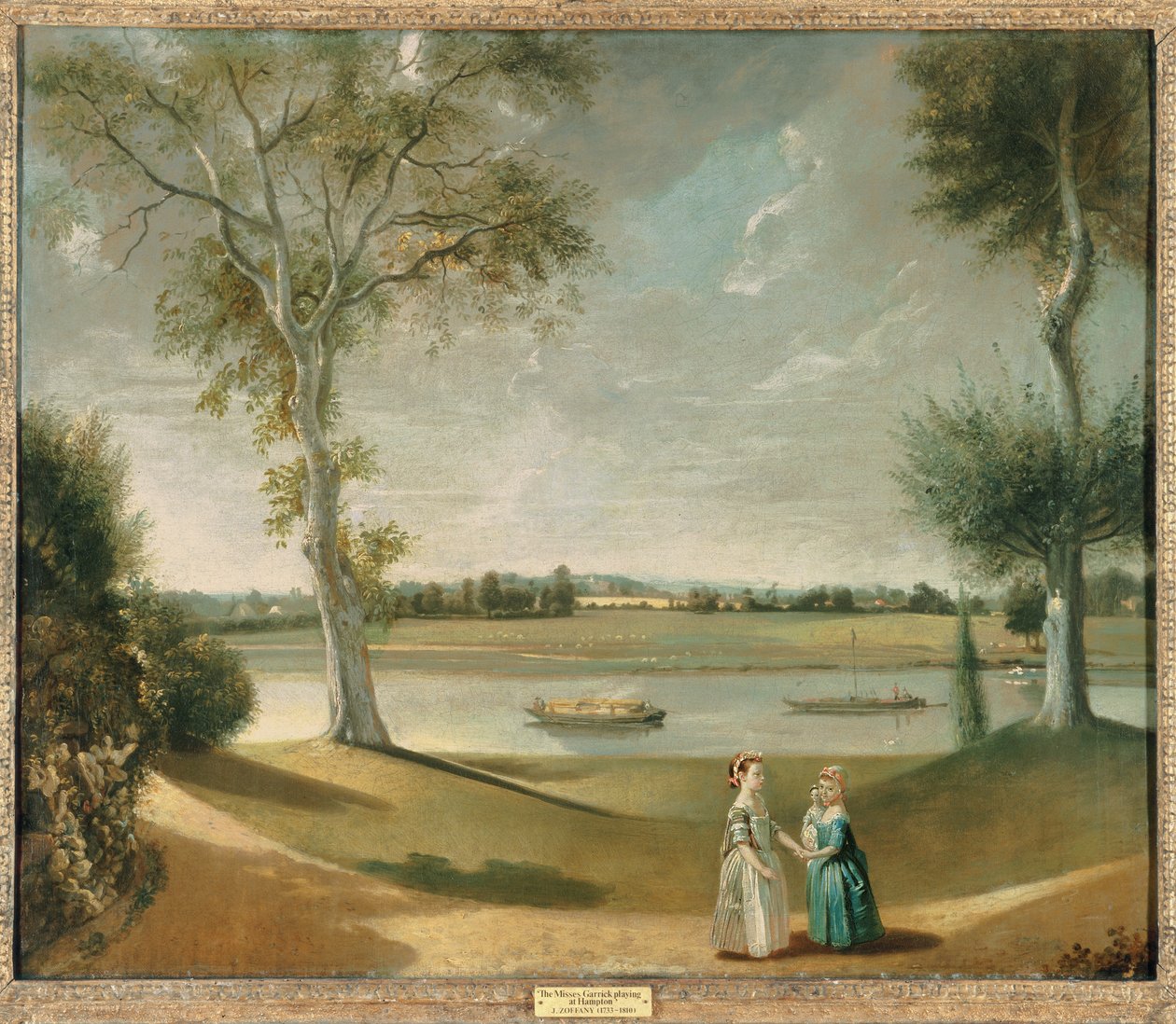 The Misses Garrick ved Themsen i Hampton, 1762 af Johan Joseph Zoffany