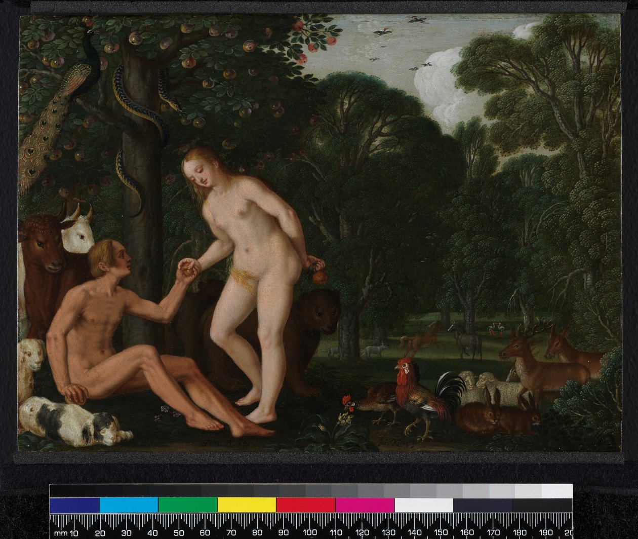 Adam og Eva i paradis, 1629 af Johann or Hans Konig