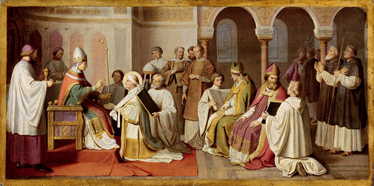 Bonifatius modtager den bispelige indvielse fra paven af Johann von Schraudolph