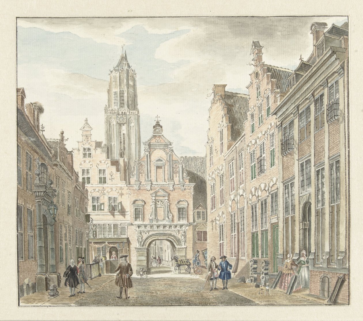 Nieuwstraat i Utrecht med udsigt over Dom Tower af Johanna de Bruyn