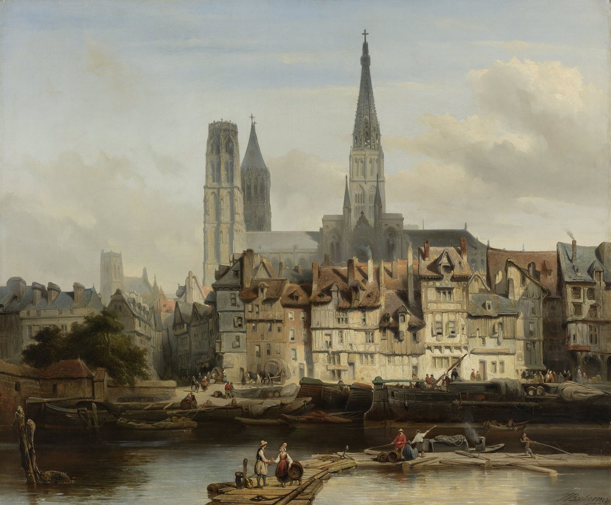 Kajen i Paris i Rouen, Johannes Bosboom, 1839 af Johannes Bosboom