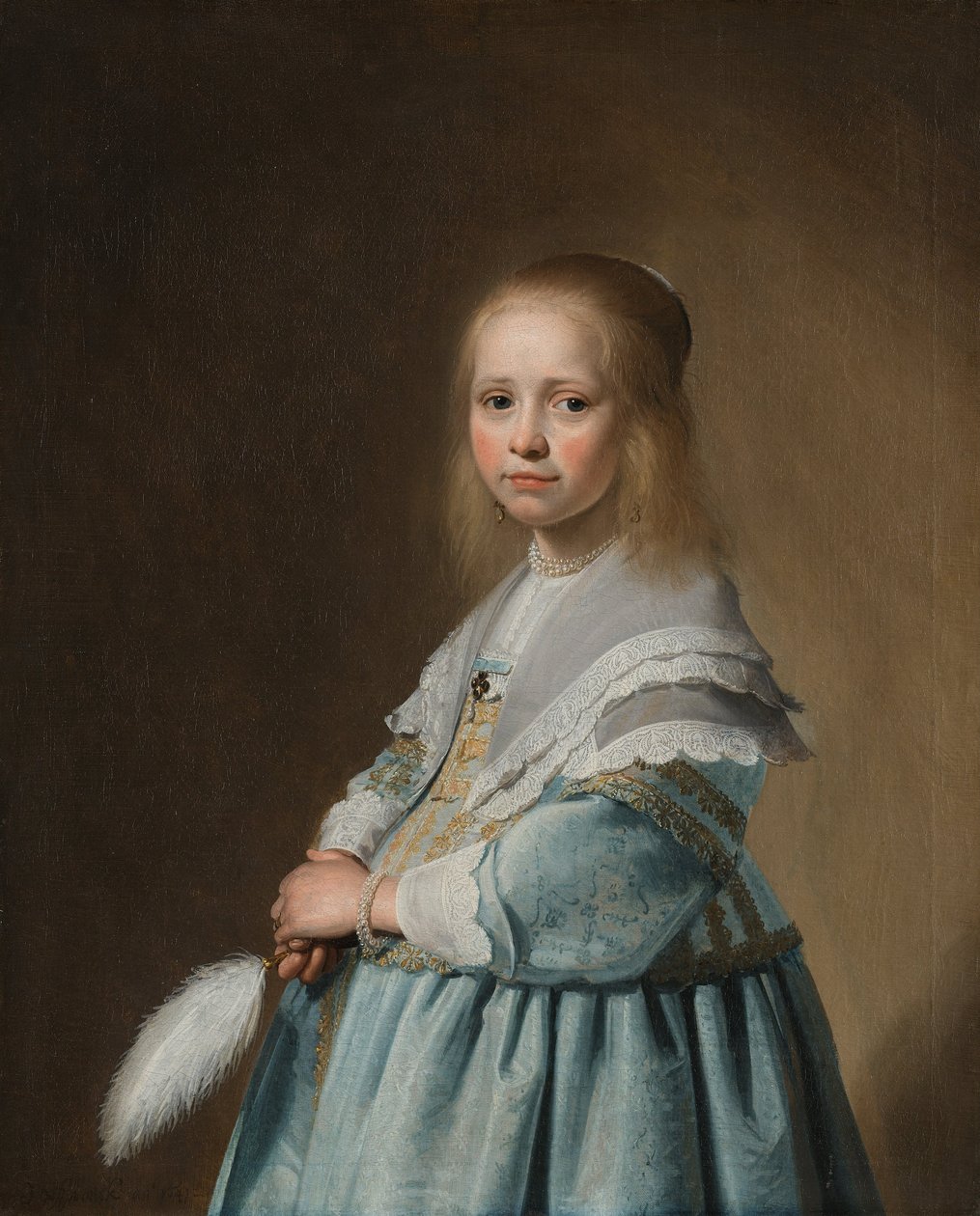 Portræt af en pige i blåt af Johannes Cornelisz. Verspronck