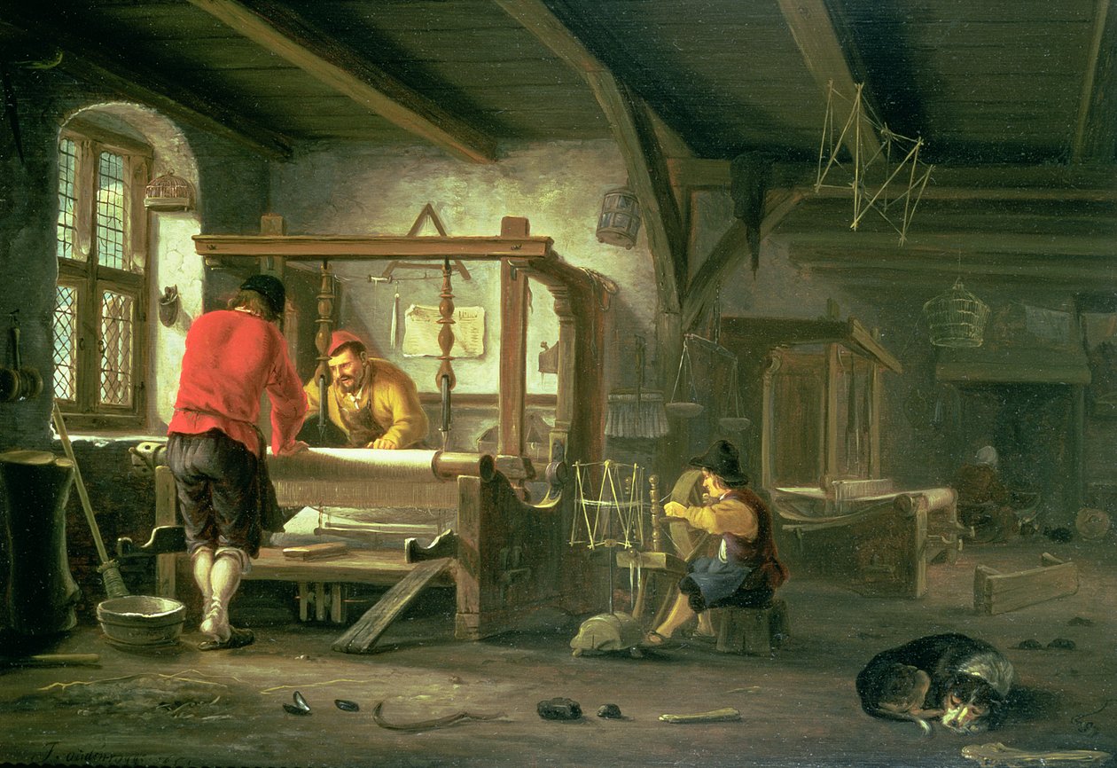 Et Væverværksted af Johannes Dircksz van Oudenrogge