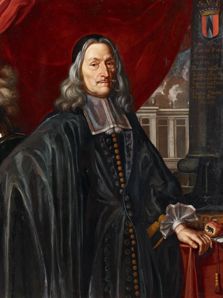 Portræt af Baron zu Spiehs Sigmund von Erlach af Johannes Dünz