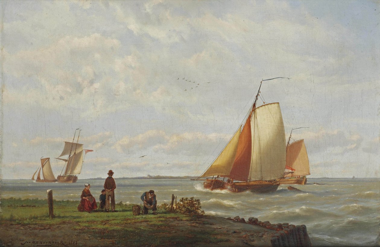At se skibene gå forbi af Johannes Hermann Barend Koekkoek