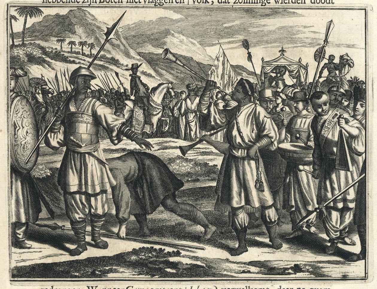 Vasco da Gamas ankommer til Samoryn i Calicut af Johannes Janssonius Waasbergen