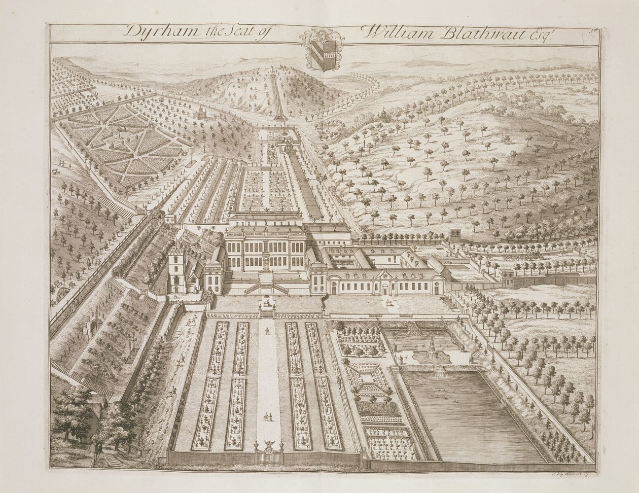 Dyrham Park, sæde for William Blathwayt (ca. 1649-1717) af Johannes Kip