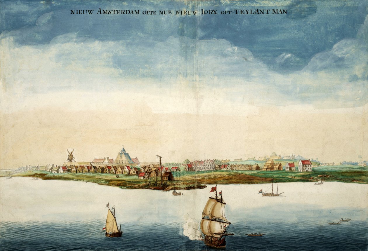 Udsigt over New Amsterdam af Johannes Vingboons